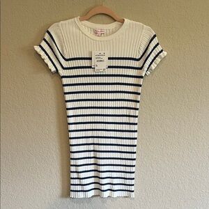 Design History Navy and White Striped Casual Dress